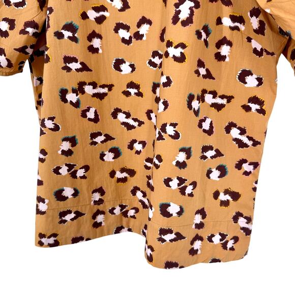 SECOND FEMALE Womens Sz Small Wearable Art to Wear Leopard Puff Blouse Shirt Top - Picture 6 of 8